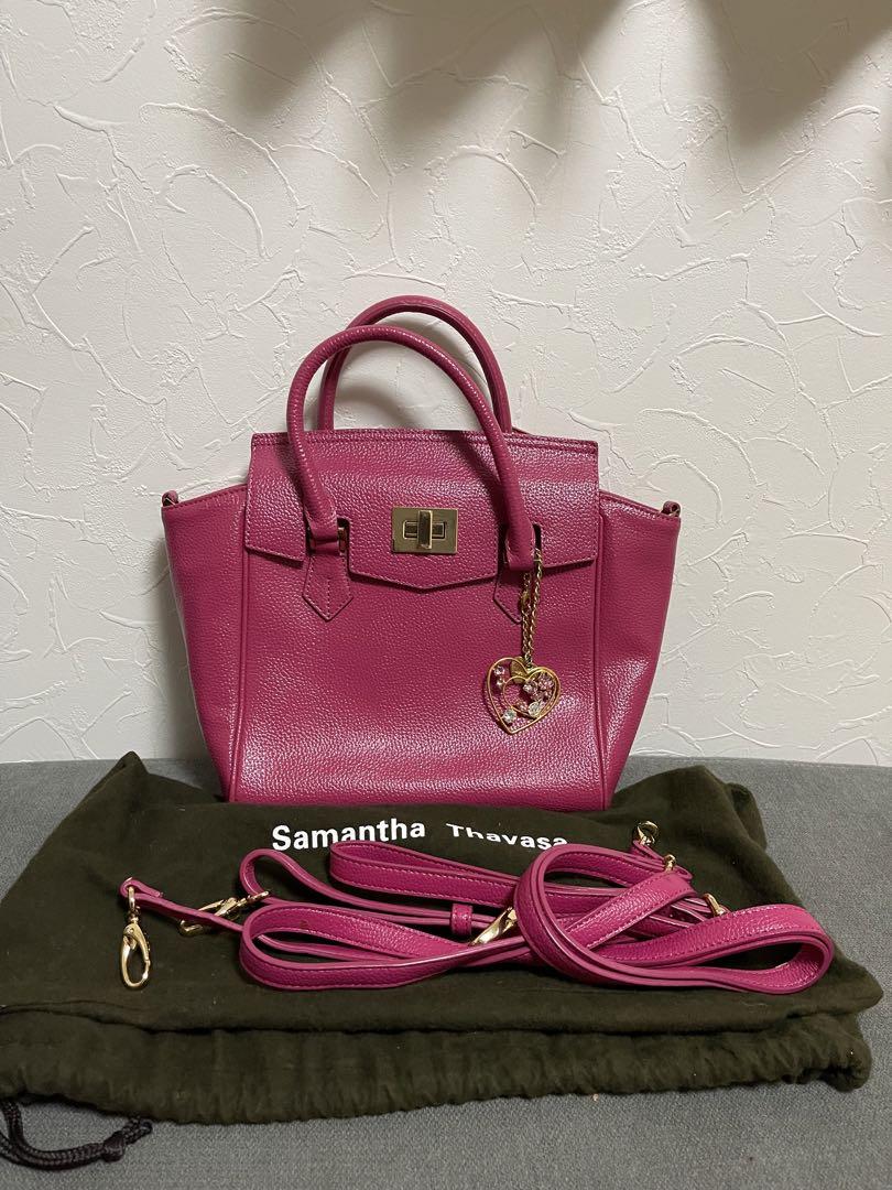 Samantha Thavasa ピンク レザー ハンドバッグ 中型