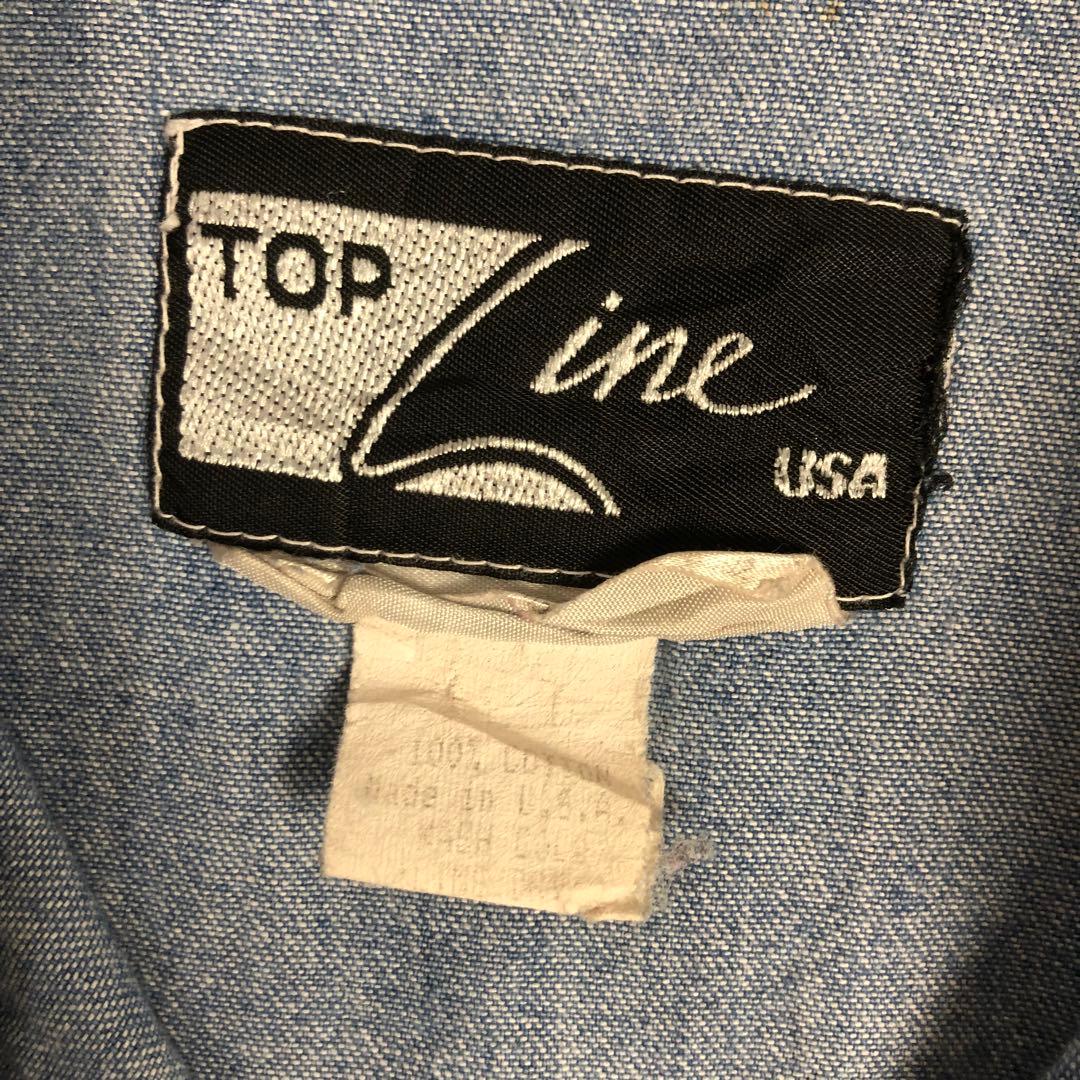 3316 USA製 ルーニーテューンズ　デニム　シャツ　インディゴブルー