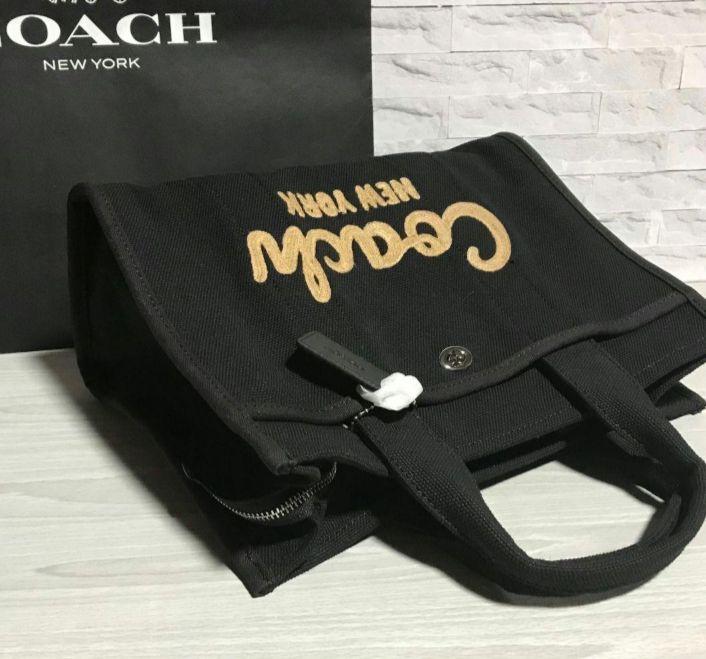 新品 COACH コーチ カーゴトート34 キャンバス ブラック A4収納可