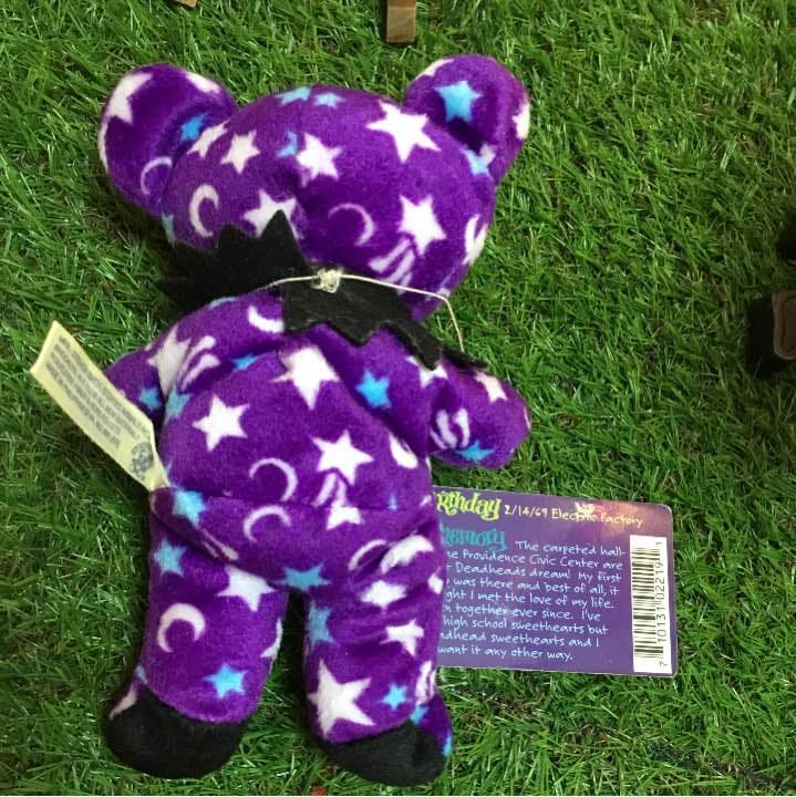 くまぬいぐるみ　星柄×パープル地　グレイトフルデッドビーンベア　DarkStar (Edition2で発売されたDarkStar /ダークスター) LIQUID BLUE 2/14生まれ bear stearns ぬいぐるみ くま くまぬいぐるみ 星柄×パープル地