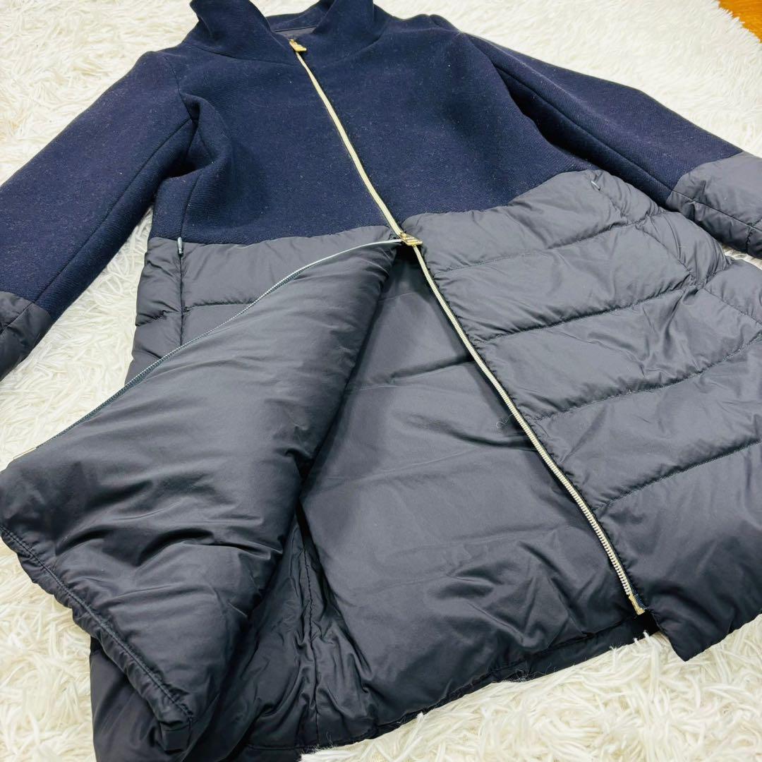 極美品 大きいサイズ ヘルノ 切替 ダウンコート 2XL 44 異素材