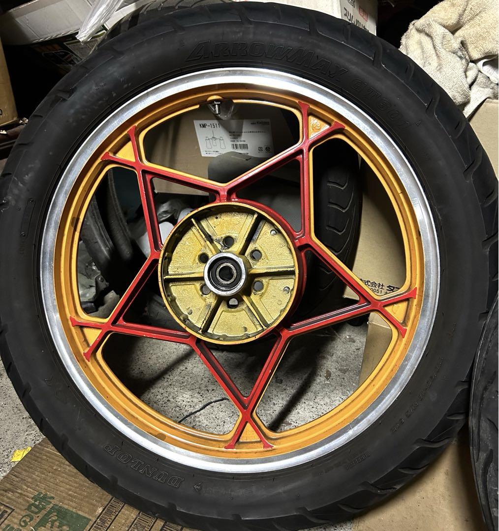 GS400ホイール前後　18インチ　ダブル　ザリゴキgt380 立花コルク旧車