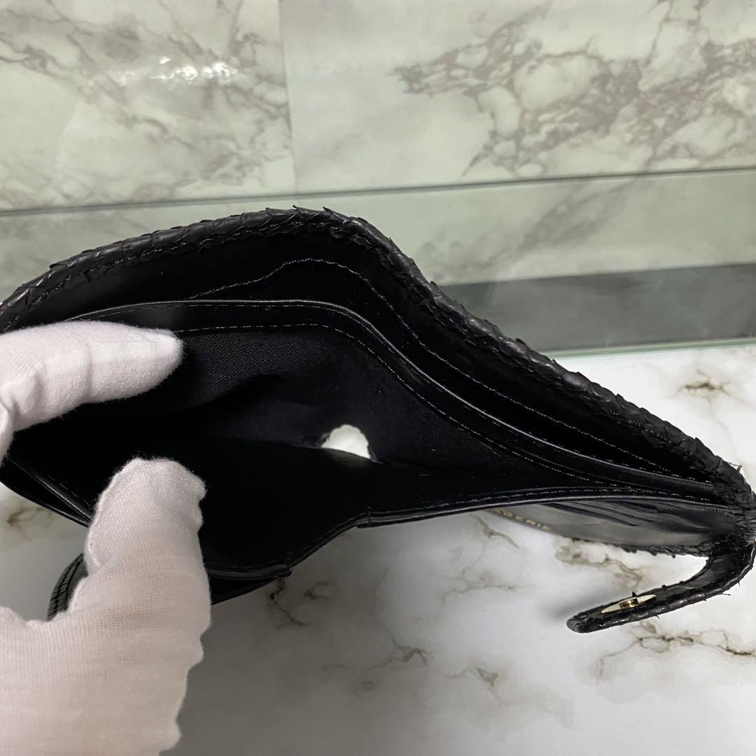 新品 JRA LA BAGAGERIE 二つ折り財布 パイソン 蛇 本革 レザー