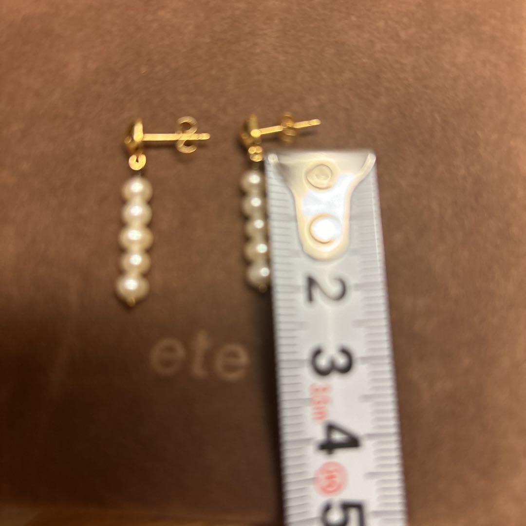 ete 真珠ドロップピアス 約2.5cm