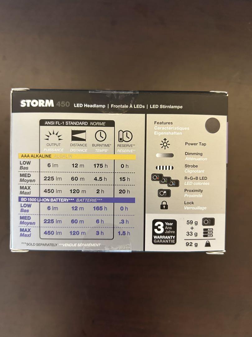 Black Diamond STORM ヘッドランプ