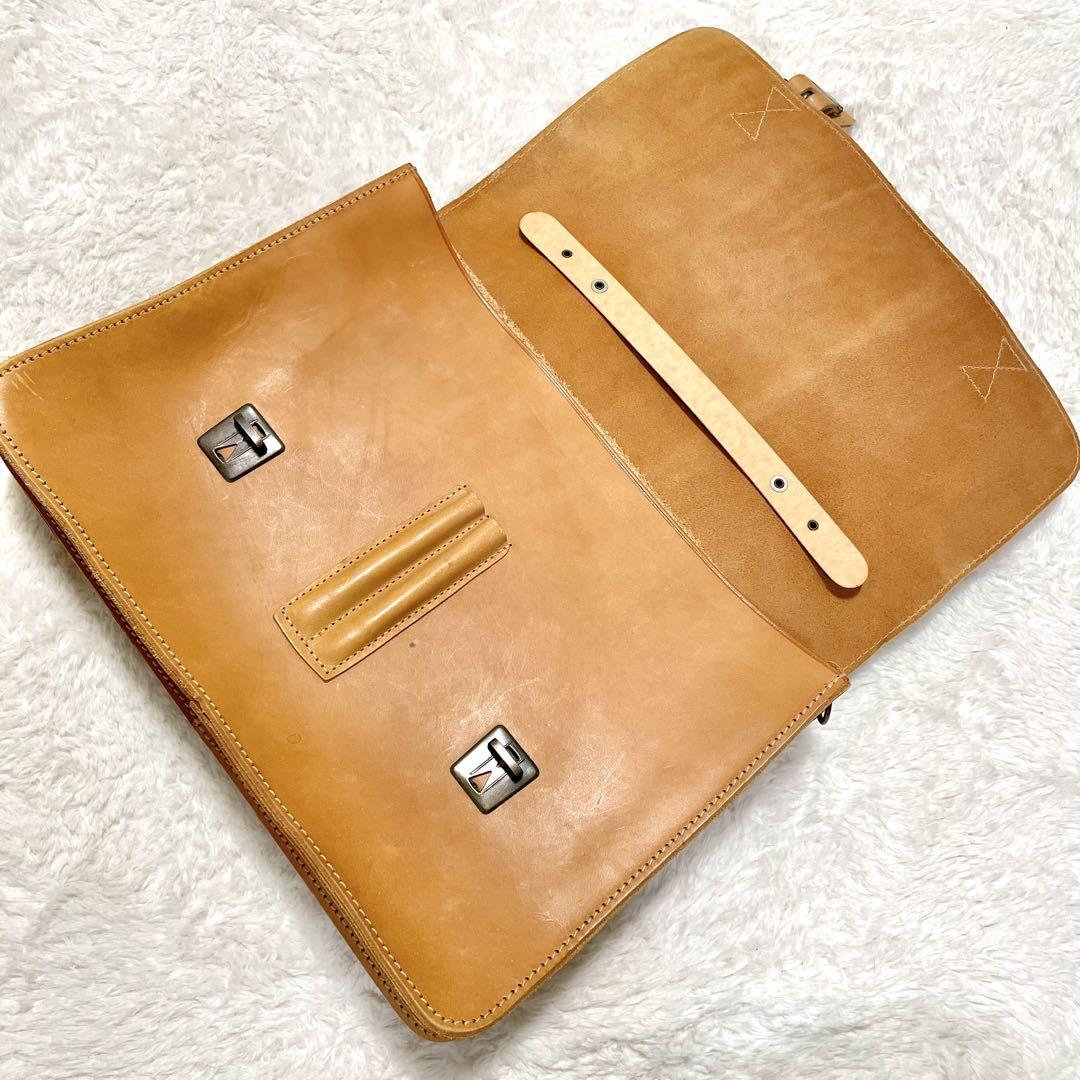 希少 ドイツ製 Leder Wolf レダーウォルフ ヌメ革 ブリーフケース