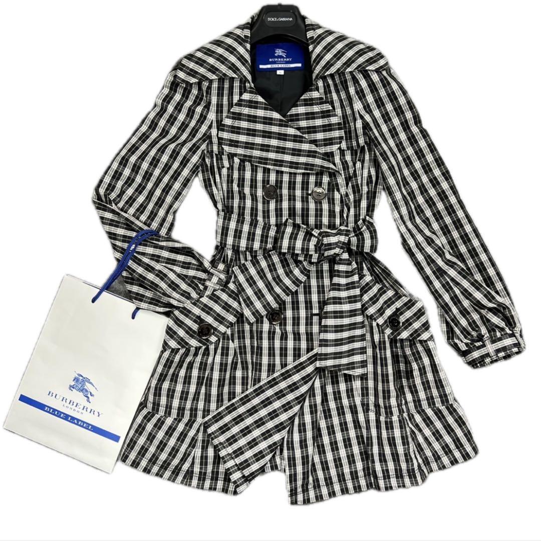 極美品 BURBERRY BLUE LABEL チェック柄トレンチコート（36）