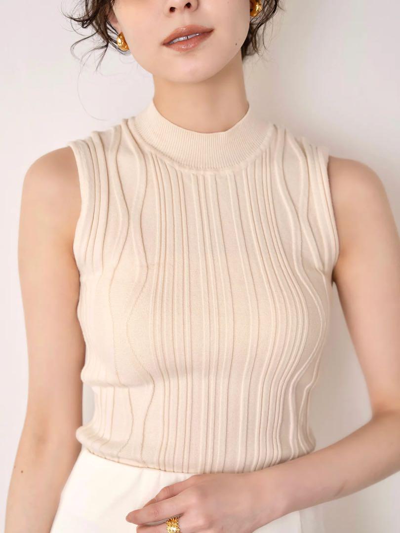 euw nuance knit tank-top / ivory アイボリートップス