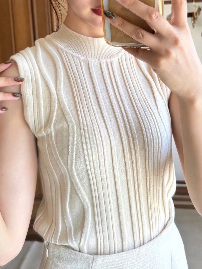 euw nuance knit tank-top / ivory アイボリー