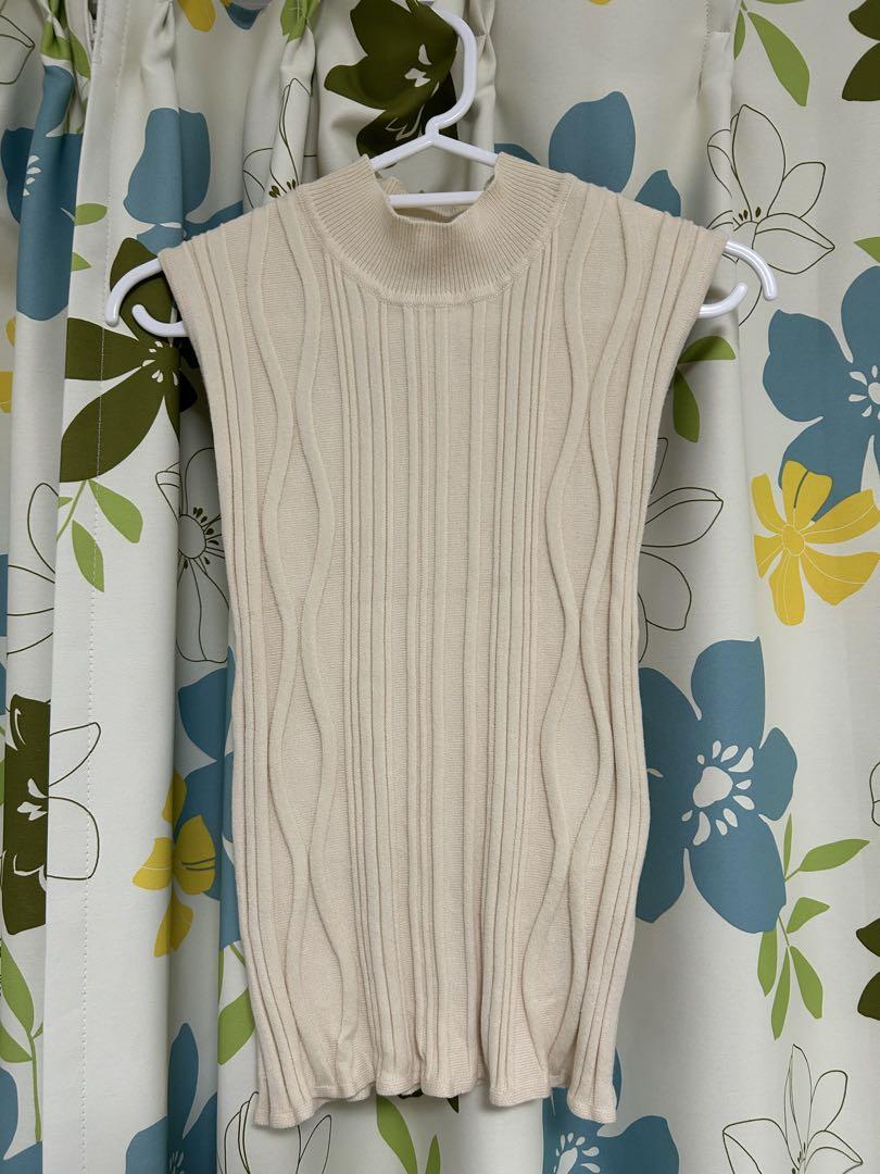 euw nuance knit tank-top / ivory アイボリー