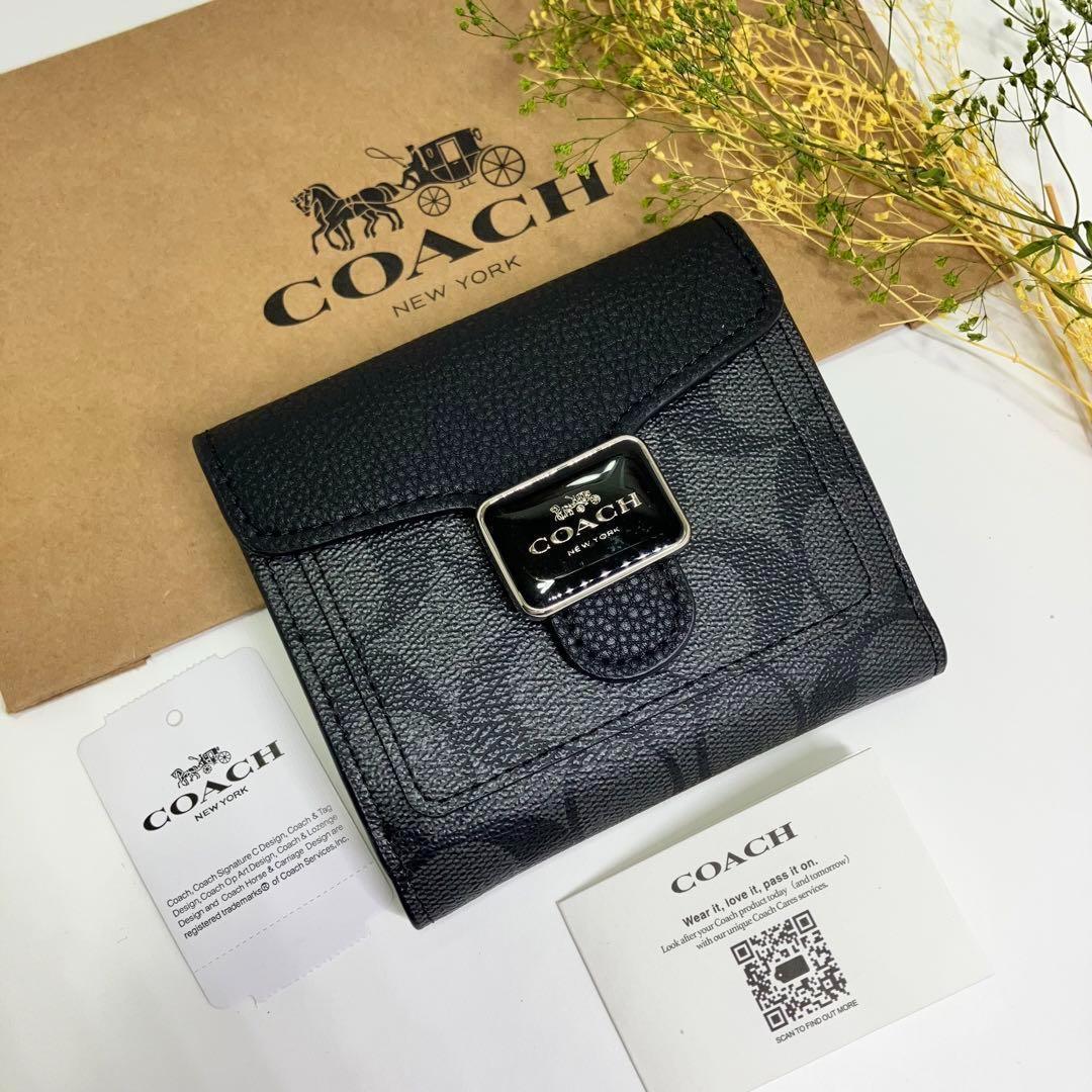 優れた品質 コーチ折りたたみ財布 可愛いレザー 折り - 新商品 人気ミニ財布 小物