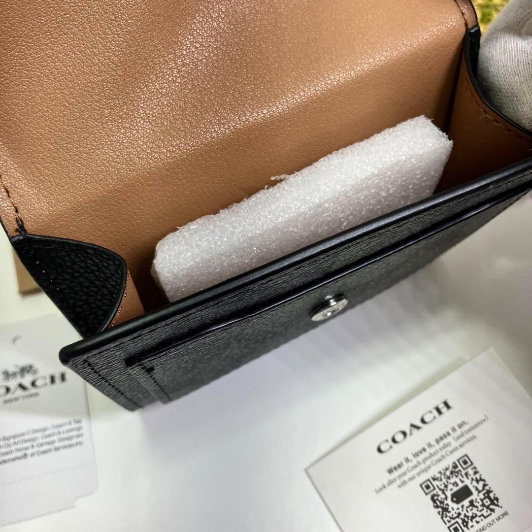 コーチ折りたたみ財布 可愛いレザー 人気ミニ財布 新商品 - 折り