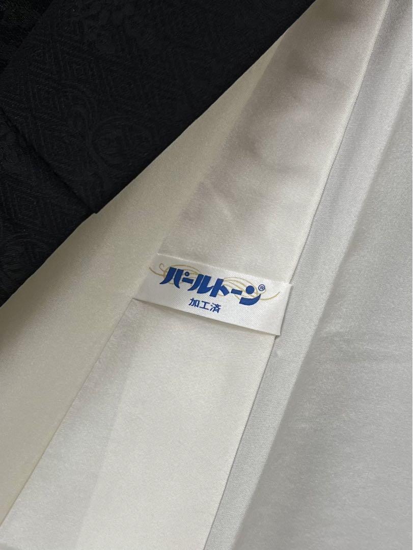 訪問着 絞り染 刺繍 金駒 金彩 紋意匠 藤 正絹 パールトーン加工済 黒地 画像9