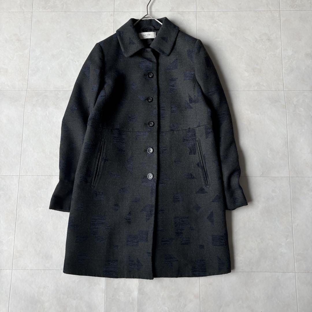 【極美品】 Paul Smith カシミヤ混 ロングコート グレー Lサイズ 美品✨Paul Smith ジオメトリックウールロングコート グレー 40