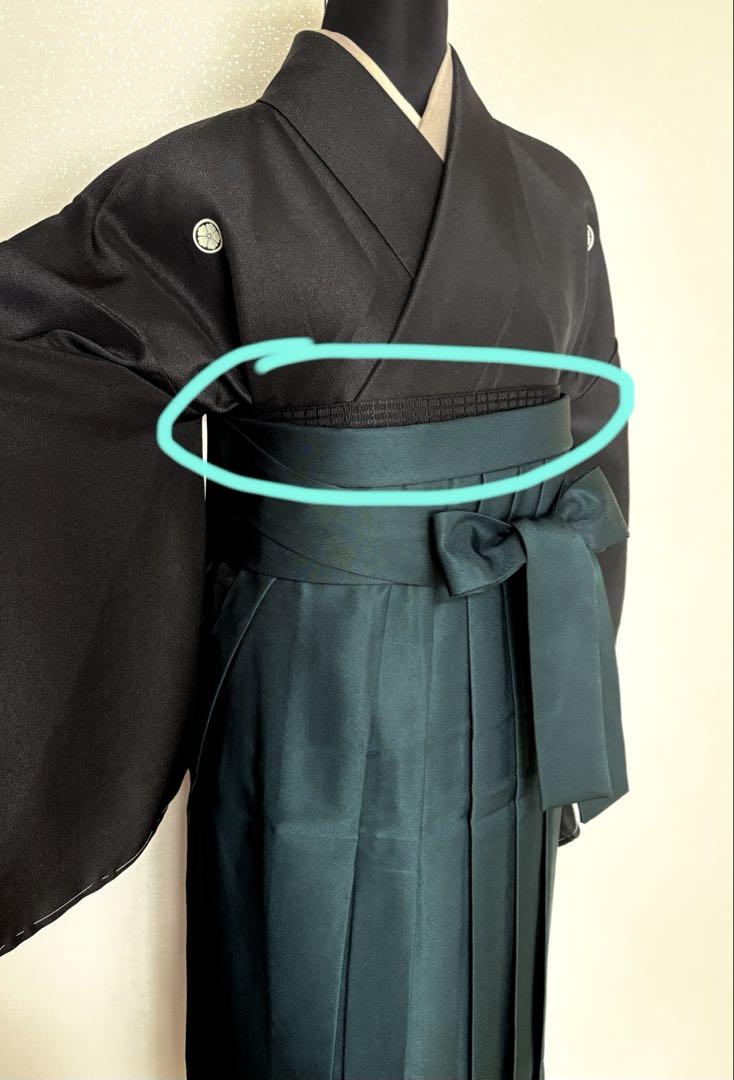 半幅帯 チェック 格子 黒白 両面全通 洗える 新品 未使用