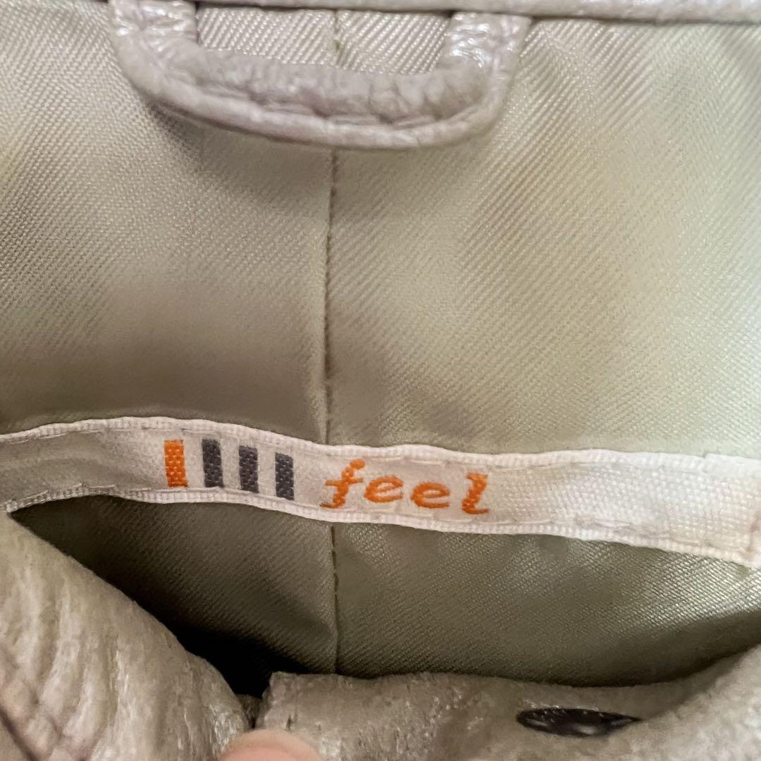 美品feel フィール　ジャケット【S】レザージャケット　ライトグリーン　豚皮