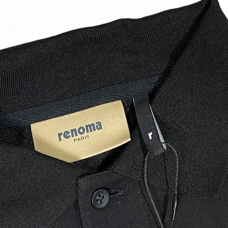 【日本産】 ゴルフ レノマ GOLF RENOMA 新品 長袖 S ブラック ポロシャツ メンズウェア