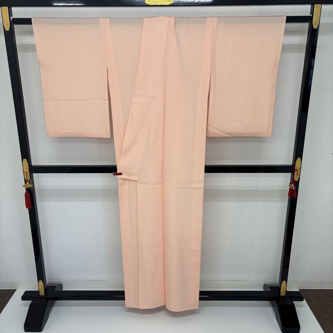夏着物 色無地 絽 サーモンピンク 一つ紋 正絹 AK-7272 夏着物 色無地 絽 サーモンピンク 一つ紋 正絹 AK-7272