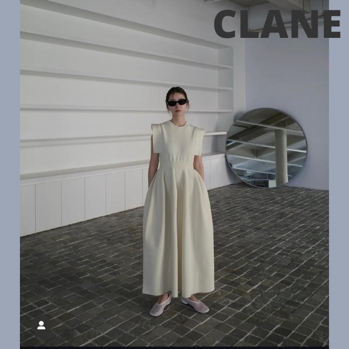 横浜店限定★CLANE SQUARE SELEEVE KNIT ONEPIECE