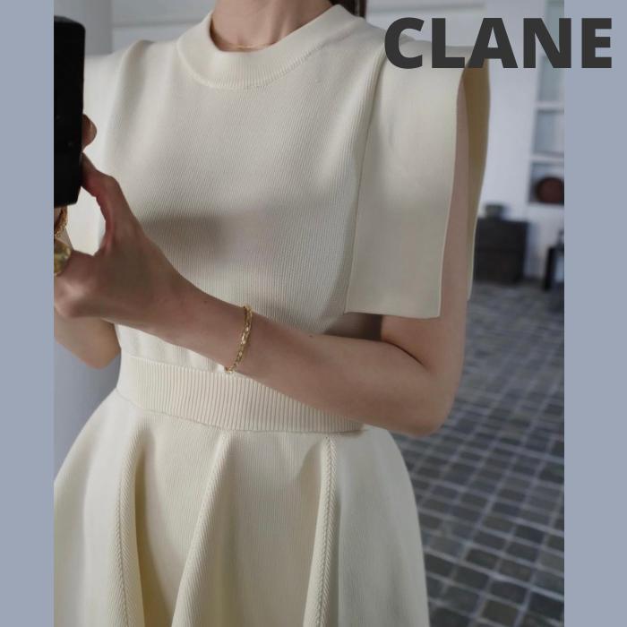 横浜店限定★CLANE SQUARE SELEEVE KNIT ONEPIECE