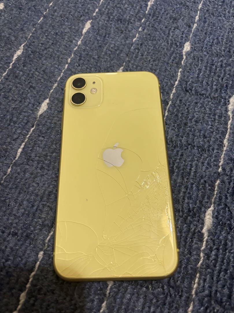 Apple iPhone 11 イエロー 背面ひび割れあり64GB