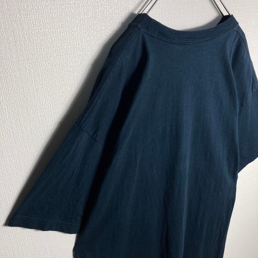 【美品】バレンシアガ　センター刺繍ロゴTシャツ　EST1917　紺　ネイビー