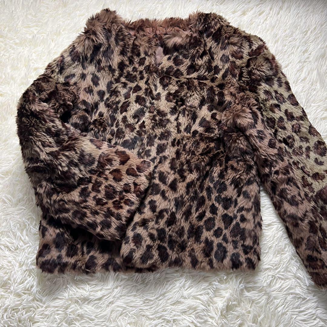 y2k leopard real fur coat 平成ギャル　ラビット　毛皮