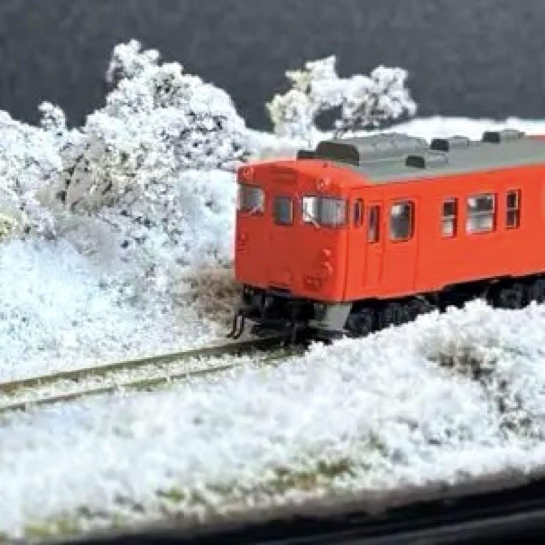 【Nゲージ　鉄道模型保管用ジオラマ】雪道の線路