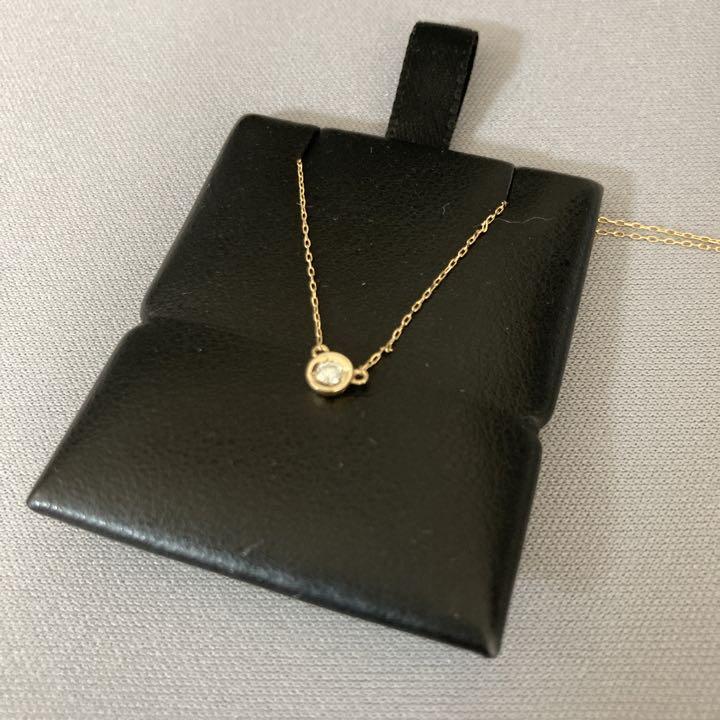 ほぼ新品 モナトリエ 一粒ダイヤ ネックレス