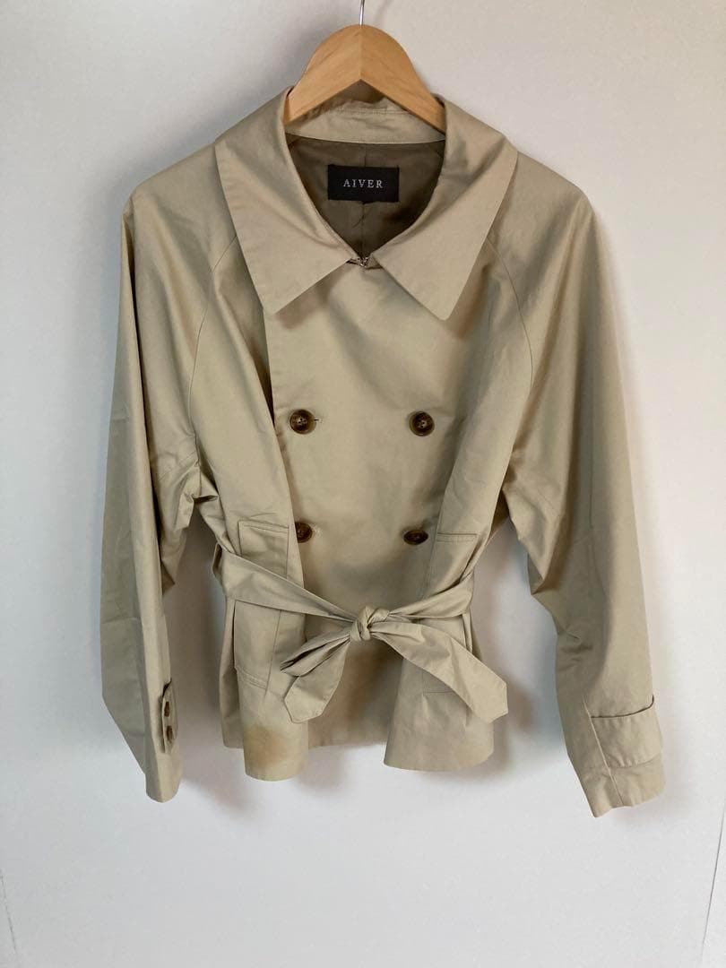 AIVER　ショートラグラントレンチコート