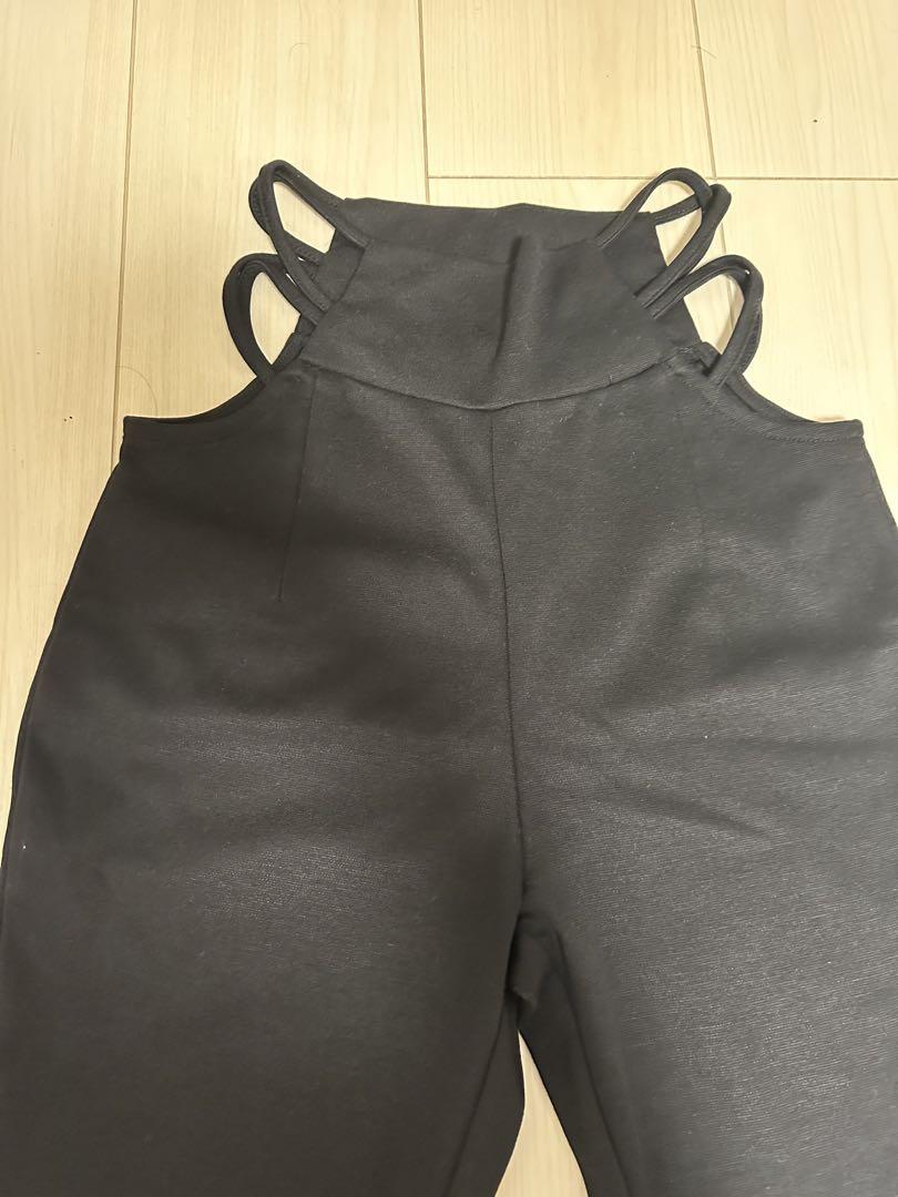 リアルスタイル REAL STYLE フレアパンツ 黒 ロング ウエスト