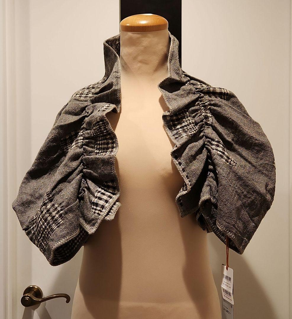 【オールシーズン】新品！m&kyoko　綿・ウールのリバーシブルストール レディース