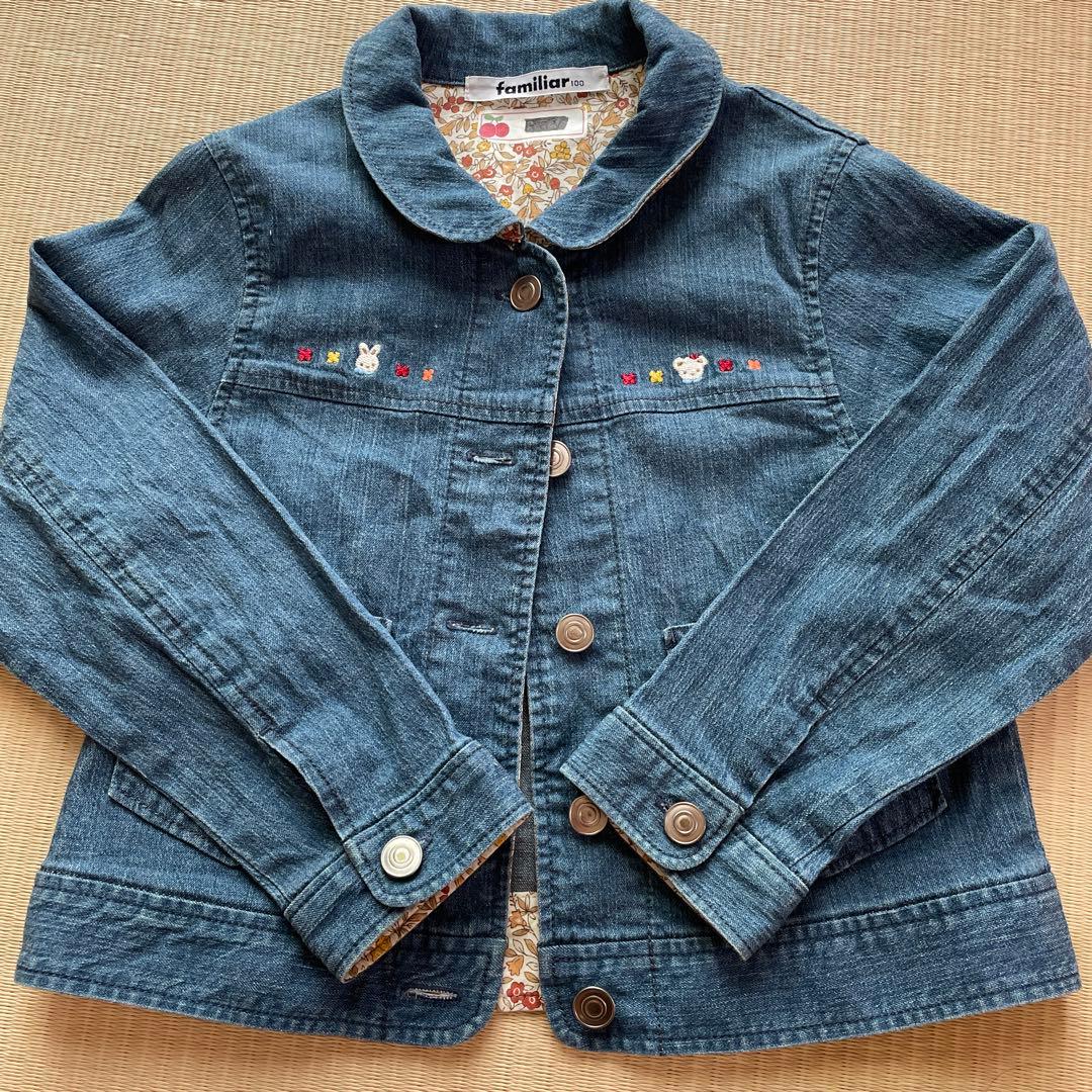 ファミリア　デニムジャケット　100 使用済☆ファミリアf dash デニムジャケット 100cm - メルカリ