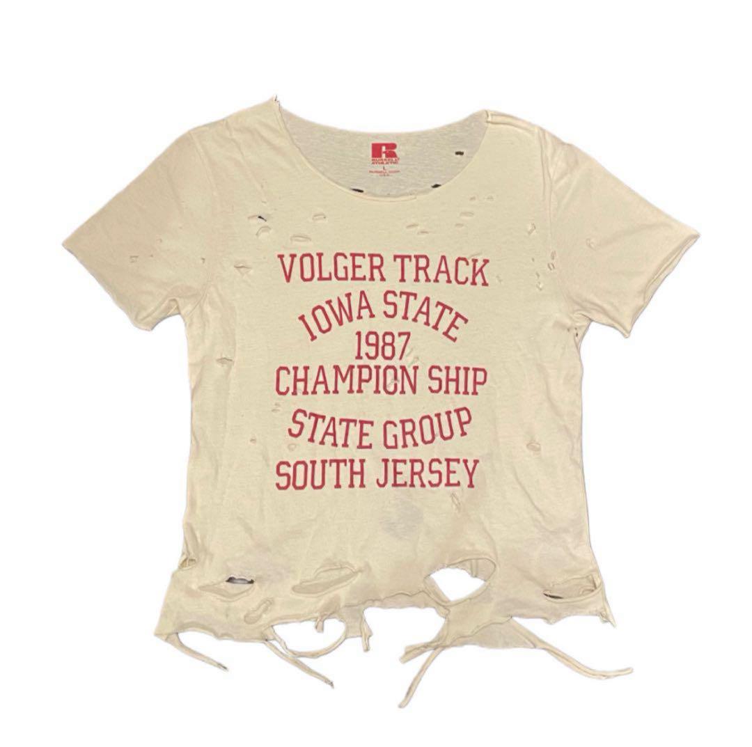 トップス remake vintage damage destroyed t-shirt
