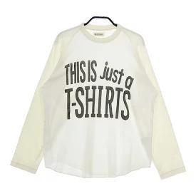 ホワイト 長袖 Tシャツ プリントデザイン