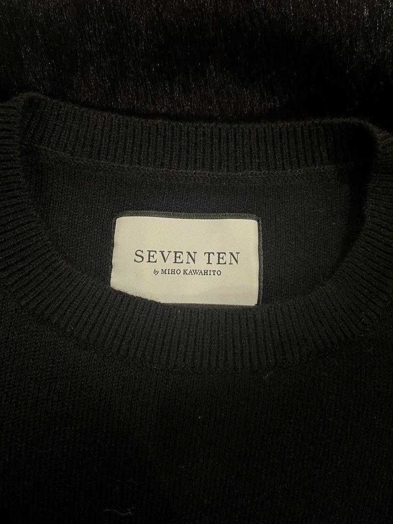 新品未使用　SEVEN TEN ヘムファーニットプルオーバー(ブラック)