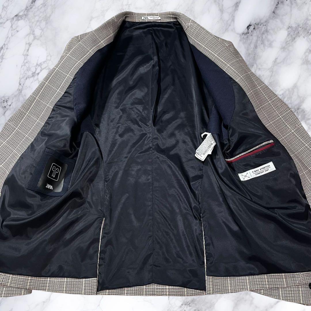 ZARA ザラ 4way セットアップ スーツ チェック ストレッチ 46 M ZARA ザラ 4way セットアップ スーツ チェック ストレッチ 46 M