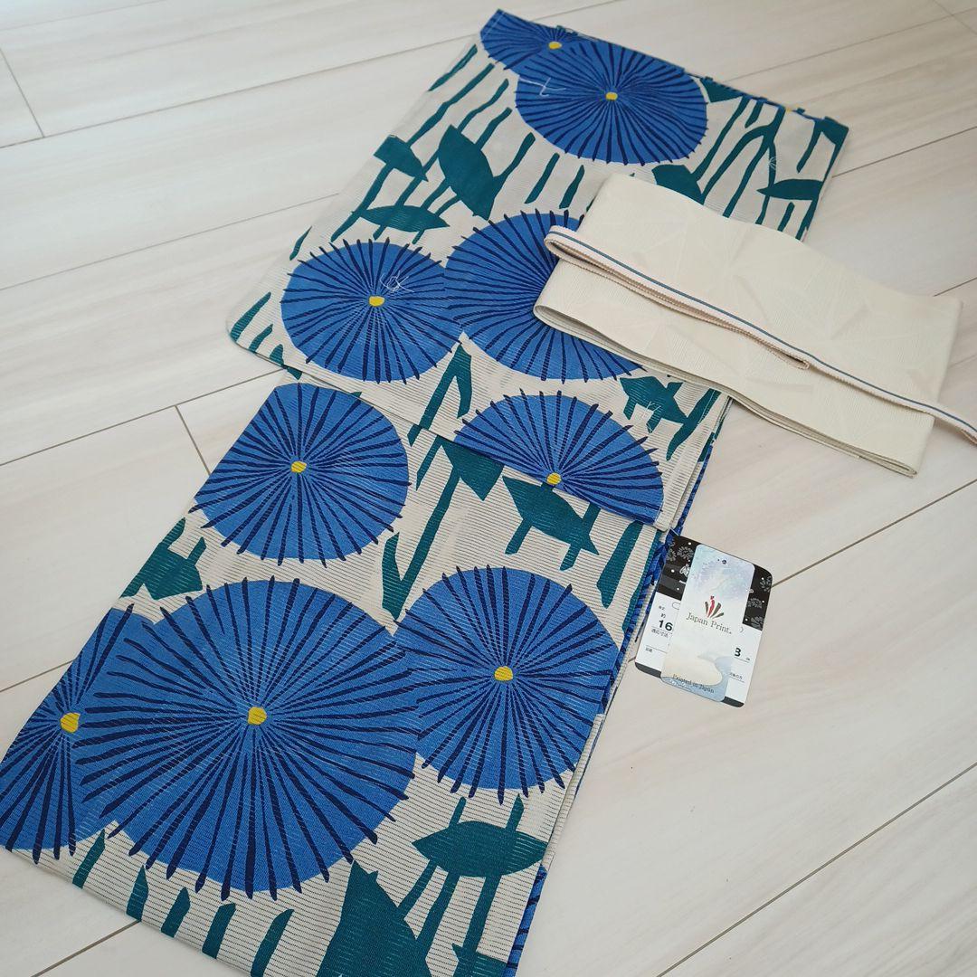 新品☆呉服屋♪高級綿絽！レトロモダン 向日葵 大人上品な夏着物