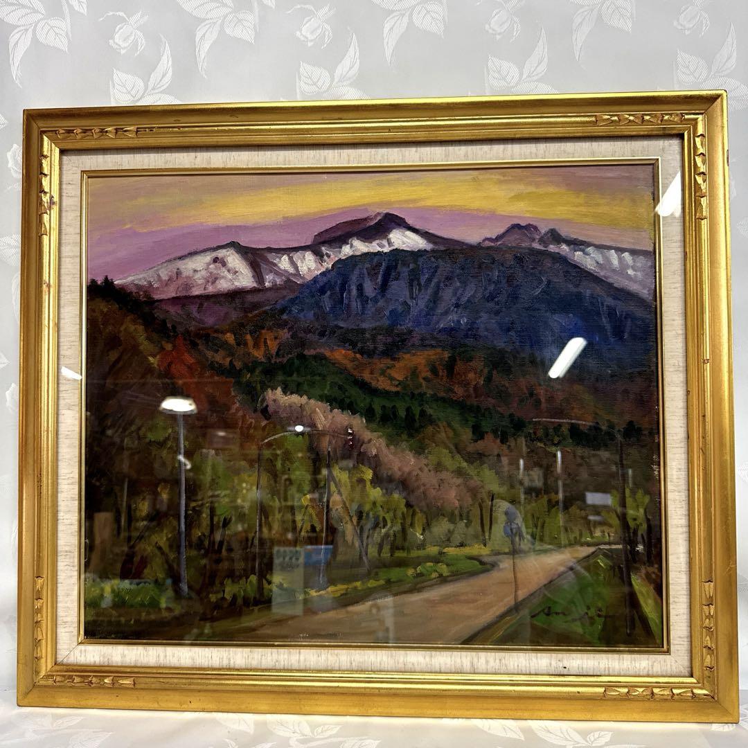 業者買取品！山の風景画 金色額縁 - メルカリ