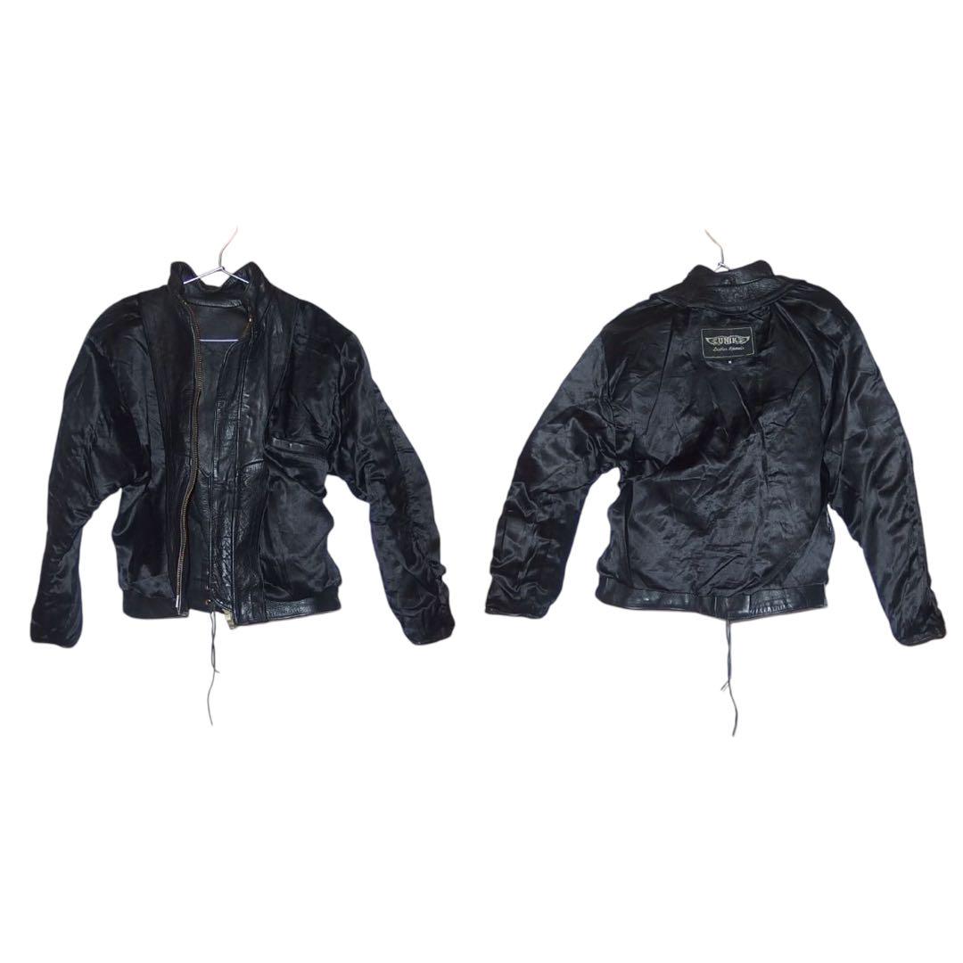 ▪️90‘s【UNIK】 RIDERS JACKET シングル 黒 90s