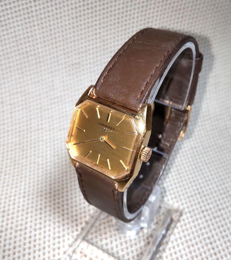 【稼働品】Longines 手巻き メンズ腕時計　ゴールドカラー