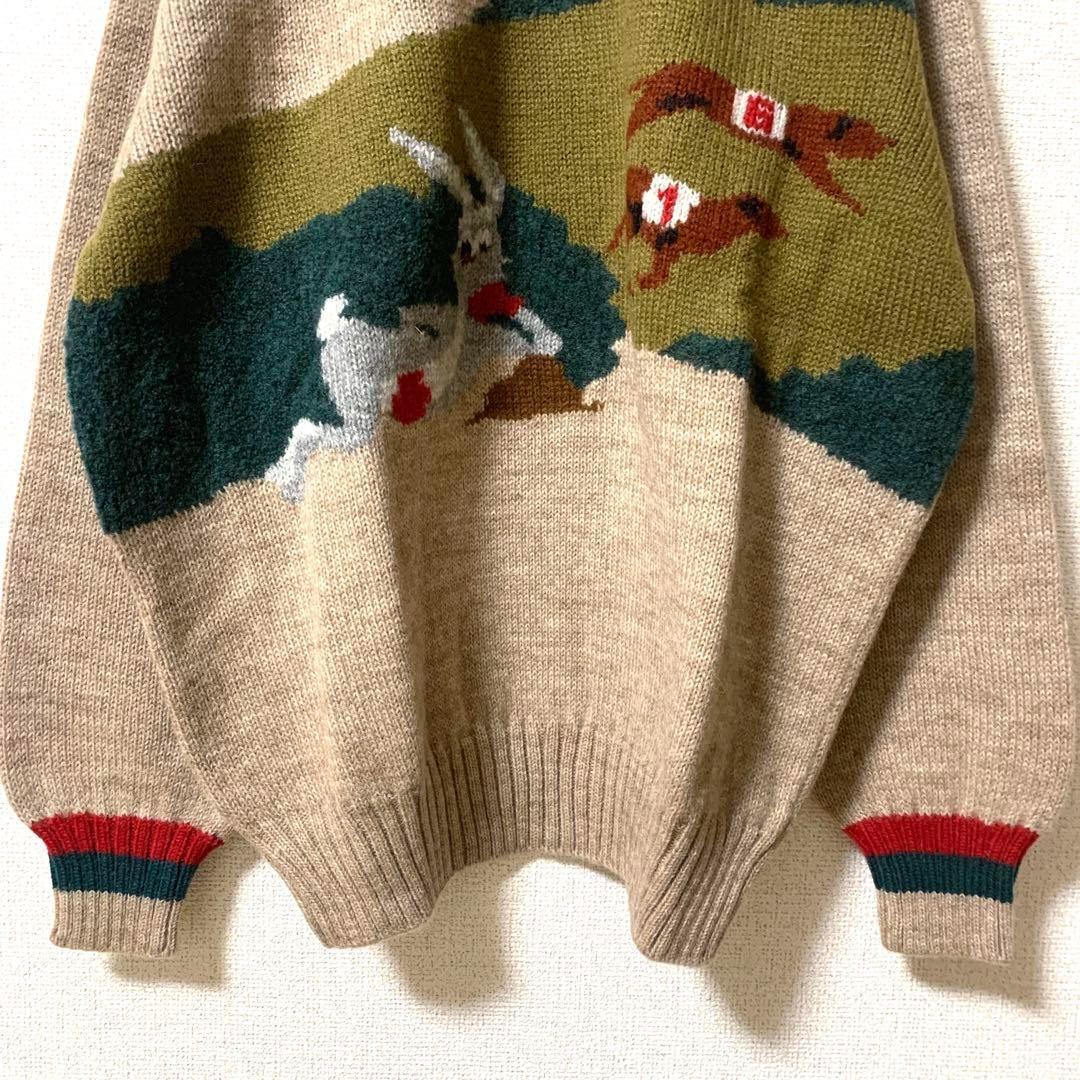 【ギフ_包装】 イタリア製 未使用品【Navy＆Green】高級 ニット S セーター トップス