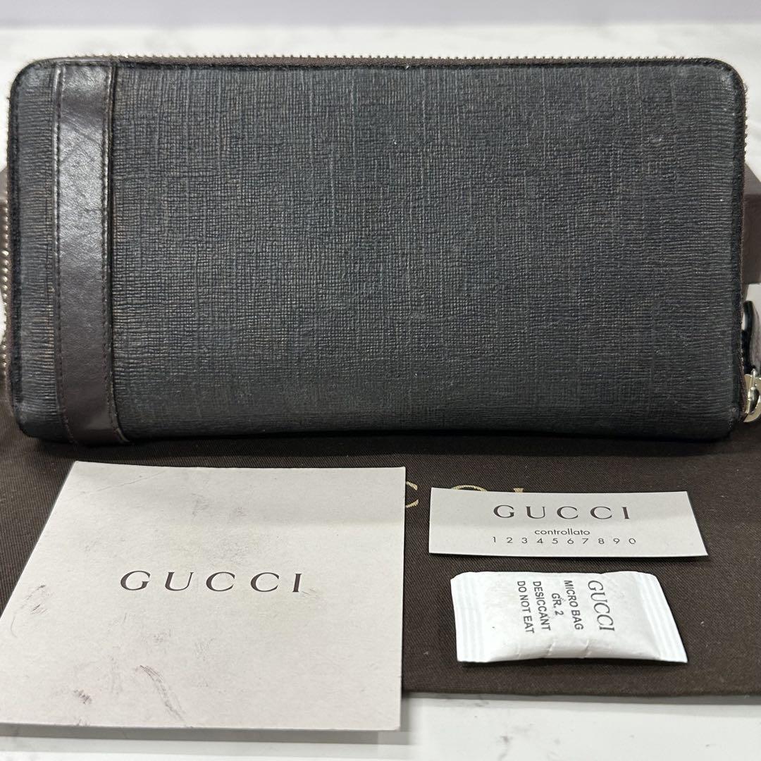 超良品‼️ グッチ　GUCCI 財布　長財布　GGスプリーム　ラウンドファスナー