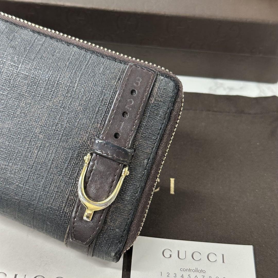 超良品‼️ グッチ　GUCCI 財布　長財布　GGスプリーム　ラウンドファスナー