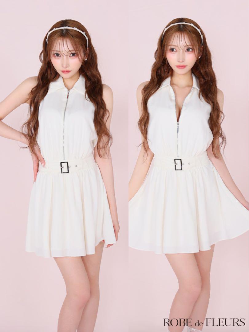 ROBE de FLEURS ホワイトドレス Sサイズ
