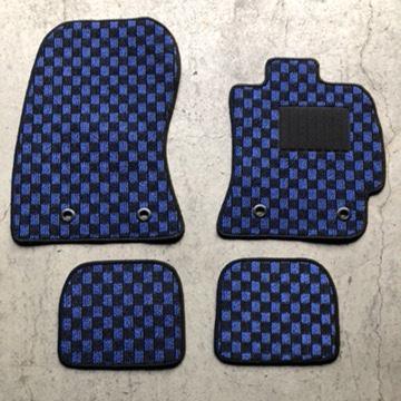 86 BRZ フロアマット 4枚 チェック 黒青 新品