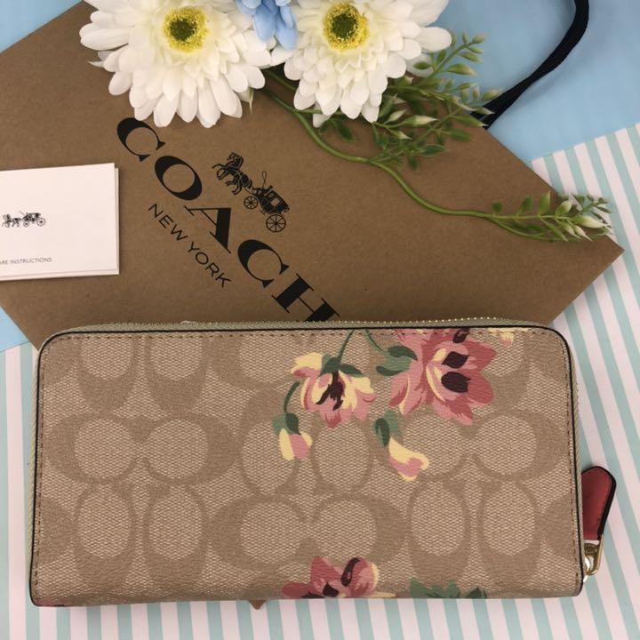 2021年春夏再販! COACH コーチ✿ フラワー ベージュ ピンク ...