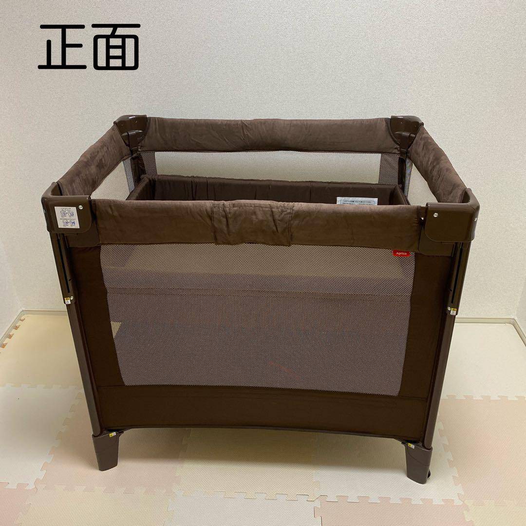 【完備品】Aprica アップリカ ベビーベッド ココネルエアープラス　ブラウン
