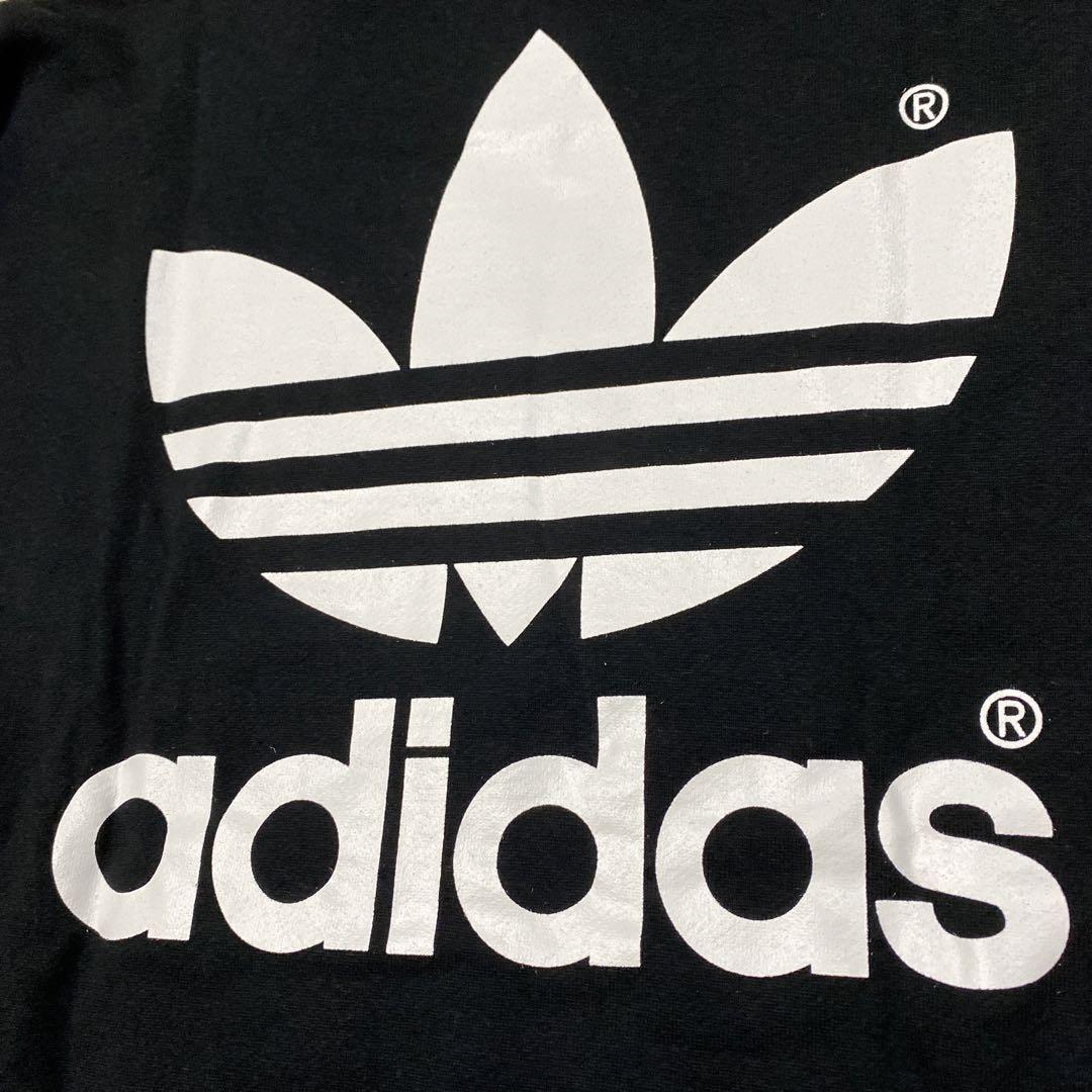 愛用 アディダス 90s ⑦新品！80s スウェット モックネック デカロゴ トップス