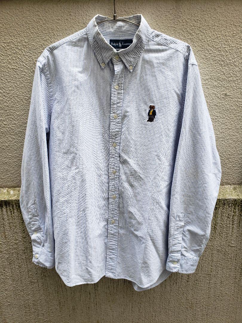 RALPH LAUREN ベアー刺繍 ストライプシャツ